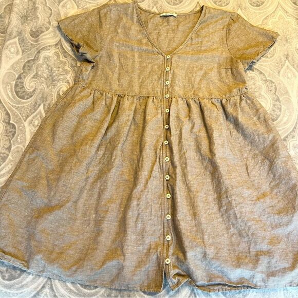 Madewell Linen-Blend Alexandra Button-Front Mini Dress - Picture 6 of 9